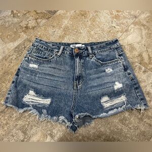 YMI Women's Distressed ‘Dream Fit’ High-Rise Shorts